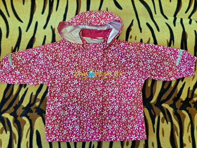 Куртка-ветровка розовая в цветочки, р.74-80, новая - 1