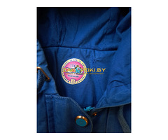 Куртка синяя на 3-4г (р.96-104) с капюшоном, б.у