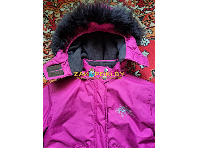Куртка бордовая на 2.5-4г с капюшоном с мехом, б.у - 1