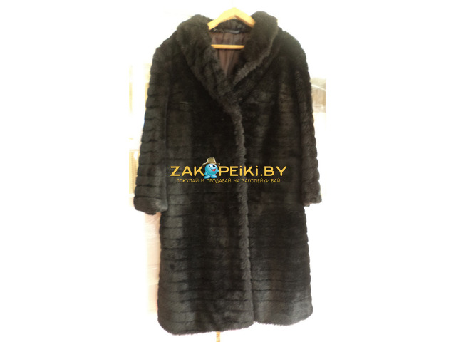 Шуба искусственная, г.Калуга, р.50-52, черная, советская - 1