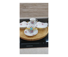 Польский фарфор: 2 чайные пары + 2 салатника