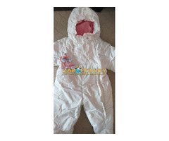 Комбинезон белый (Бимоша) для девочки на 3-9мес