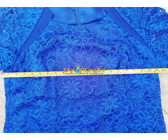 Нарядное, гипюровое платье, синее, размер 58 (Как новое) - 7