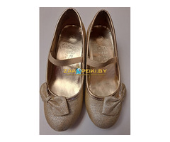 Туфли на выпускной золотые в блестках Ангел, на р.29,5-30 (стелька 20см), б.у