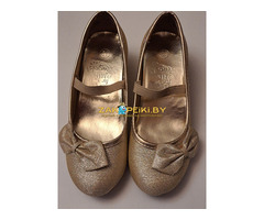 Туфли на выпускной золотые в блестках Ангел, на р.29,5-30 (стелька 20см), б.у