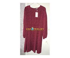 Платье в горошек вечернее, бордо, р.50-52, новое
