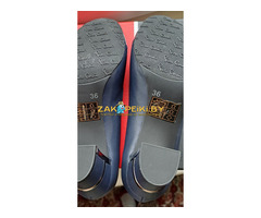 Туфли лодочки синие с бантиком, р.36, новые, в коробке