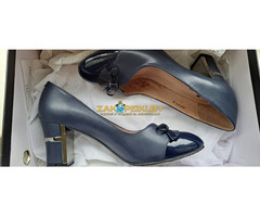 Туфли лодочки синие с бантиком, р.36, новые, в коробке