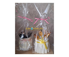 Ваза с кисточками для макияжа (20шт), новые, изделие из гипса