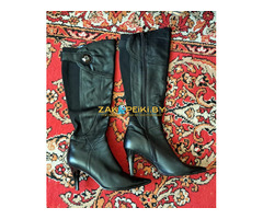 Сапоги осенние женские р.38 на каблуке, б.у в отличном состоянии