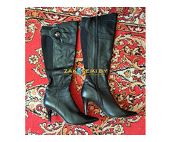 Сапоги осенние женские р.38 на каблуке, б.у в отличном состоянии