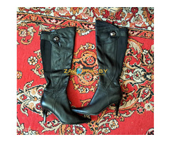 Сапоги осенние женские р.38 на каблуке, б.у в отличном состоянии