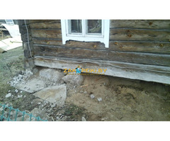 Поднятие деревянных домов, замена фундамента, венцов